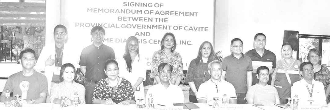 Signing ng Memorandum of Agreement sa Pagitan ng Probinsya ng Cavite at ng Prime Dialysis Center Inc.